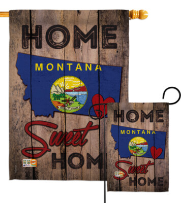 State Montana Home Sweet Garden Flag Regional Decorative Yard House Banner
