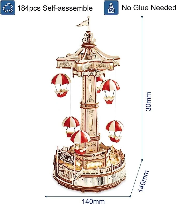ROBOTIME 3D Puzzles for Adults Model Home Decorations Unique Gifts DIY Music Box - Image 3 of 4