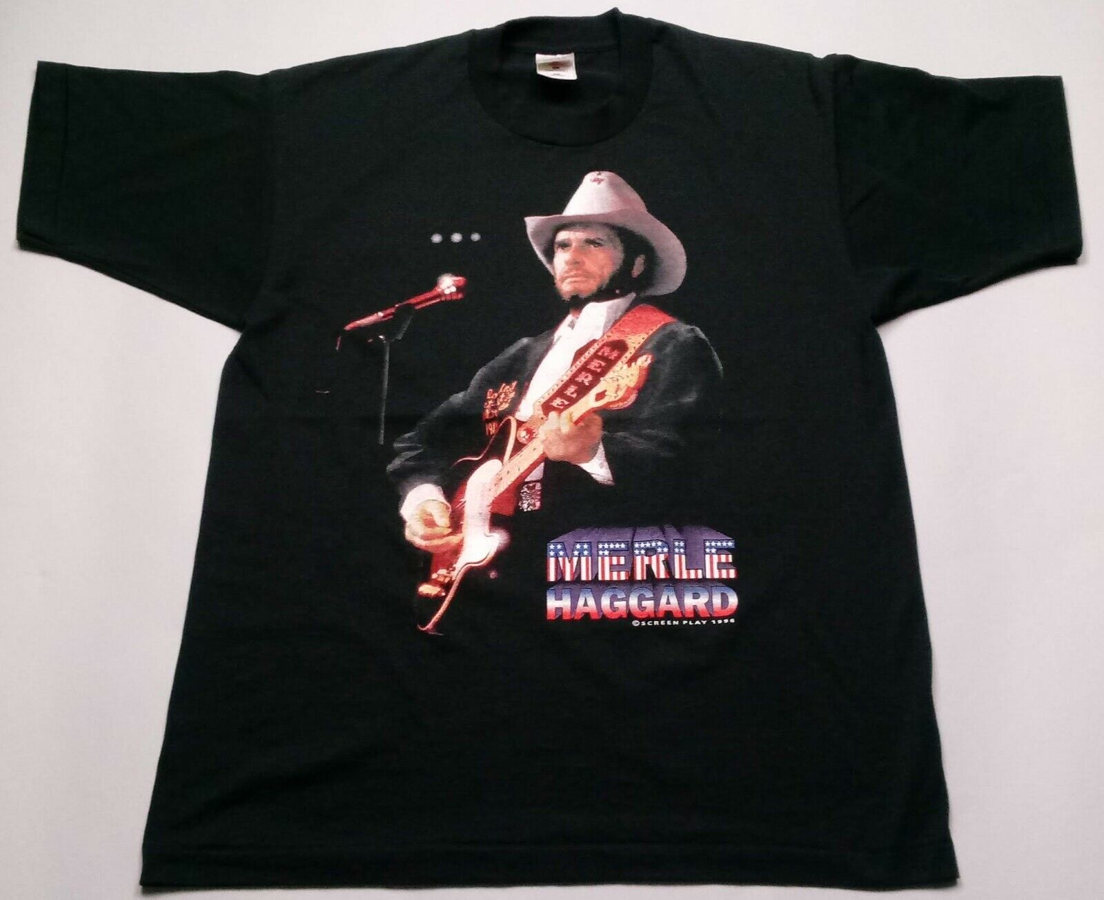 Vintage 1996 Merle Haggard T-Shirt Black XL Country Music's Livi