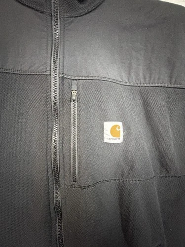 Carhartt Men’s Black Fleece Full Zip Jacket Zipped Pockets 2XL Reg 102838 image 2