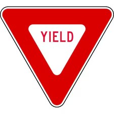 Lyle R1-2-30Da Yield Traffic Sign, 30 In H, 30 In W, Aluminum, Triangle,
