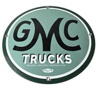 Vintage General Motors Sign - GMC Automobiles Trucks Gas Oil Pump Porcelain Sign