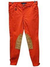 Ralph Lauren Equestrian Horse Riding Pants Breeches Orange Womens Size 6 Vtg Y2K