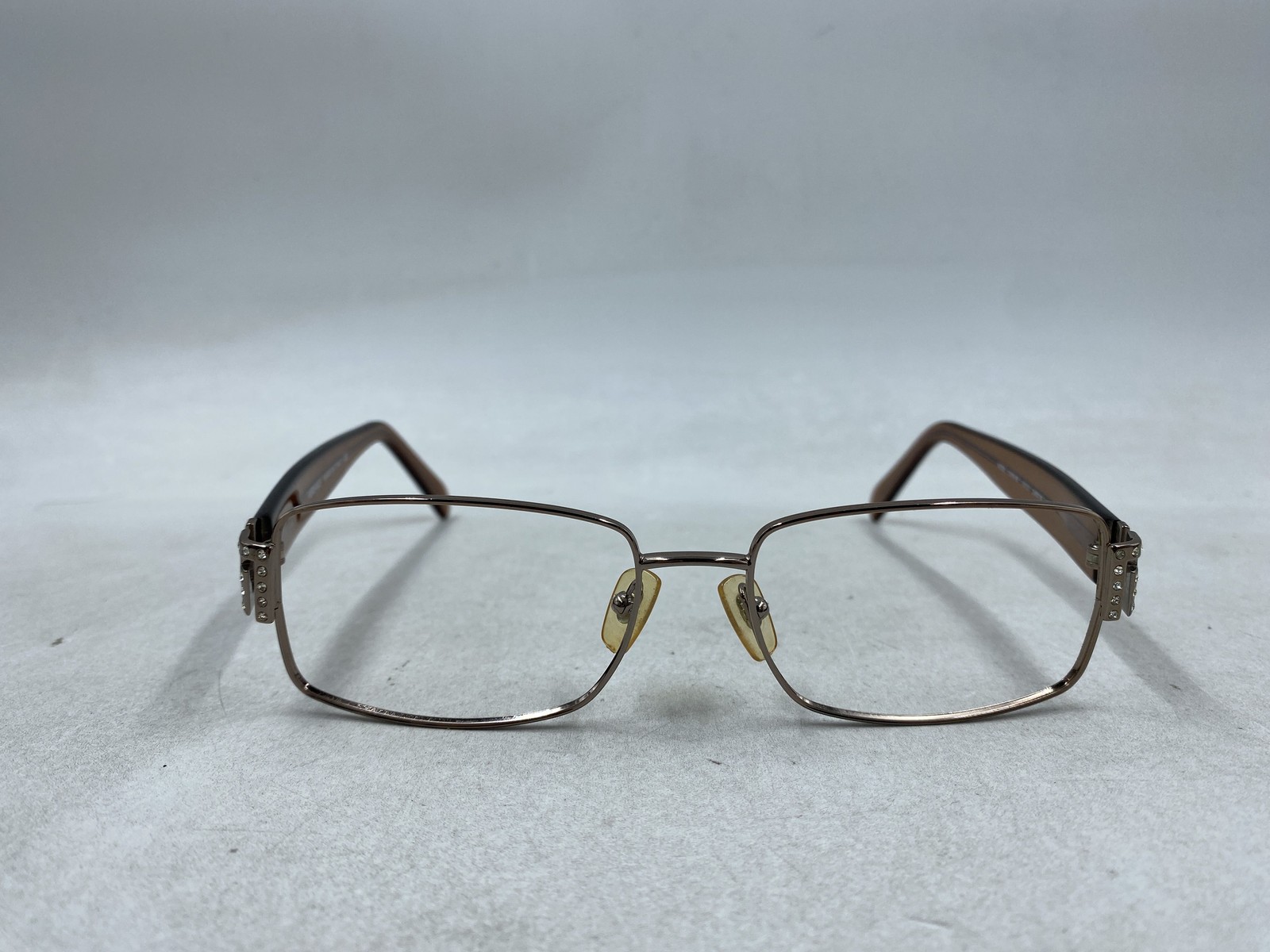 Versace Gold Rectangular Frame Eyeglasses - image 2