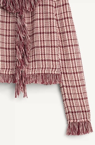 ZARA LIMITED EDITION FRINGED TEXTURED JACKET DARK PINK NEW SS26 XS-XL 2363/707 - Picture 5 of 5