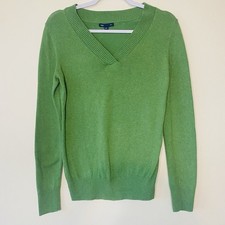 Gap Women's Cardigan Sweater Olive Green, V-Neck, Long Sleeve, Size S