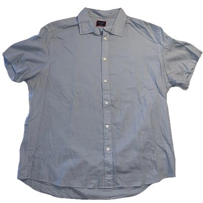 Untuckit Shirt Mens XXL Briscoe Light Blue Short Sleeve Casual Soft Brushed 2XL