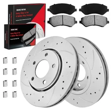 For 2001 2002 2003 2004 2005 Dodge Grand Caravan Front Brake Rotors Ceramic Pad
