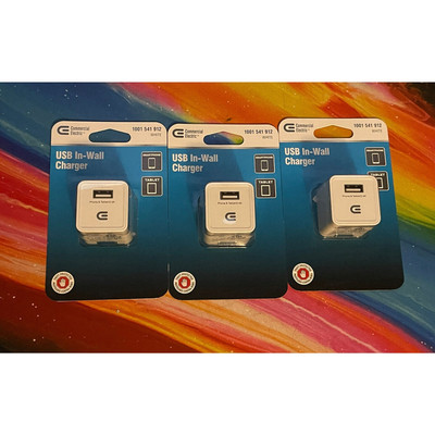 Lot Of 3 CE Tech Commercial Electric 2.4 Amp USB In-Wall 1-Port Charger White