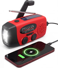 Hand Crank Radio with LED Flashlight, 2000Mah NOAA AM FM Emergency Radio