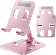 Phone Stand for Desk, Dual Folding Cell Phone Holder, Fully Adjustable Portable