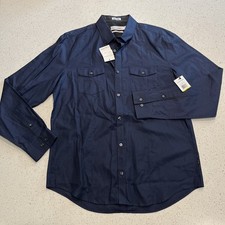 NWT Calvin Klein Liquid Cotton Men's Striped Button Down Dress Shirt Size M