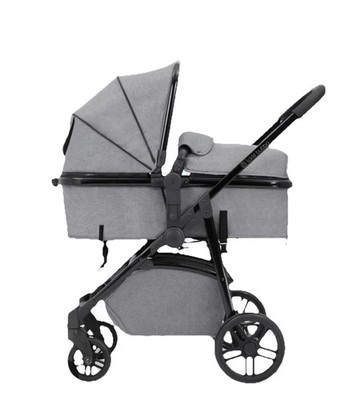 Icle Bubba Kinderwagen 3-in-1 Komplettset Buggy mit Auto-Babyschale Grau