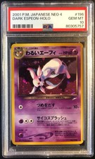 Pokémon Dark Espeon Neo Giapponese 4 n. 196 PSA 10 gemme ottime condizioni Holo Neo Destiny