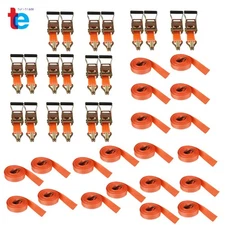 20-Set 1.5" x 15' (38mm*4.5m) Ratchet Straps J Hooks Heavy Duty Cargo Tie Down