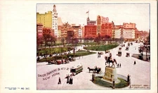 Vintage Union Square & 4th Ave New York Postcard by Arthur Stauss