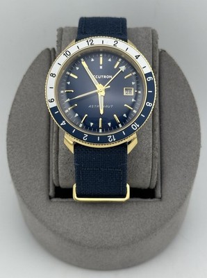 Accutron Astronaut Collection Navy Dial 27B202 Watch Brand New In Box