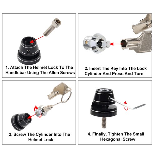 Motorcycle Anti Theft CNC Aluminum Handlebar Helmet Lock For Can Am Spyder RT F3 - Foto 12 di 12