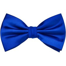 Branduce Mens Solid Color Adjustable Pre-tied Bow Tie for Men Party Royal Blue