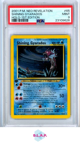SHINING GYARADOS HOLO 1ST EDITION POKEMON NEO REVELATION 2001 65 PSA 9