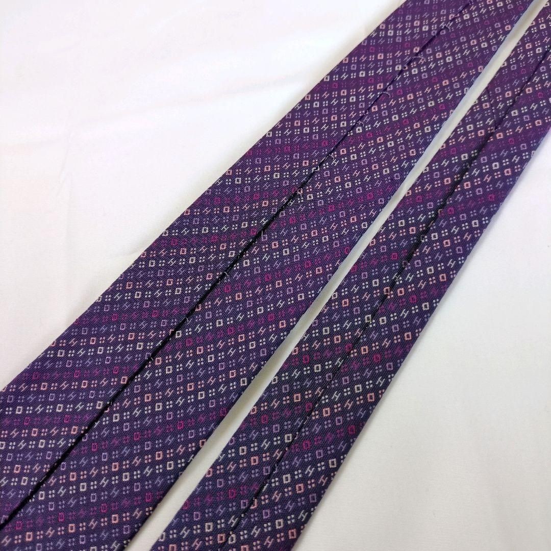 condition  tie purple micro H pattern jacquard Fr… - image 6