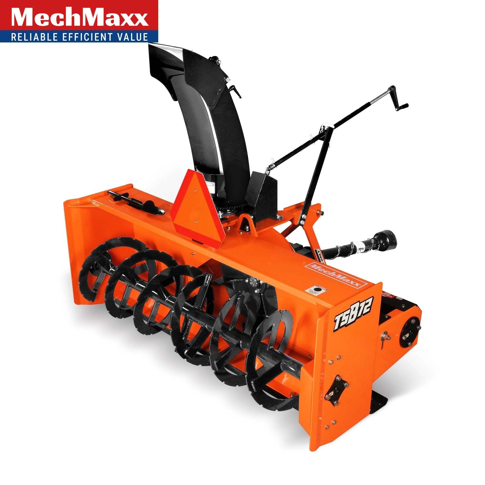 MechMaxx 72" 3 Point PTO Snow Blower,360&deg; Snow Chute,30-75 HP,CAT I & II, TSB72T