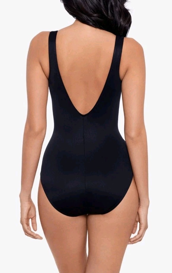 Miraclesuit Illusionist Solid Black Crossover One… - image 3