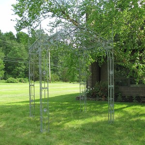 10.5 Ft. Tall Square Metal Garden Gazebo " Mahekal" in Verdi Green