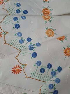 Embroidered Tablecloth 33" X 35" Plz Read