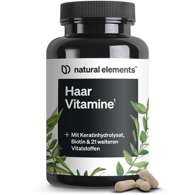 Haar Vitamine 180 Kapseln hochdosiert mit Keratinhydrolysat Biotin Selen Zink