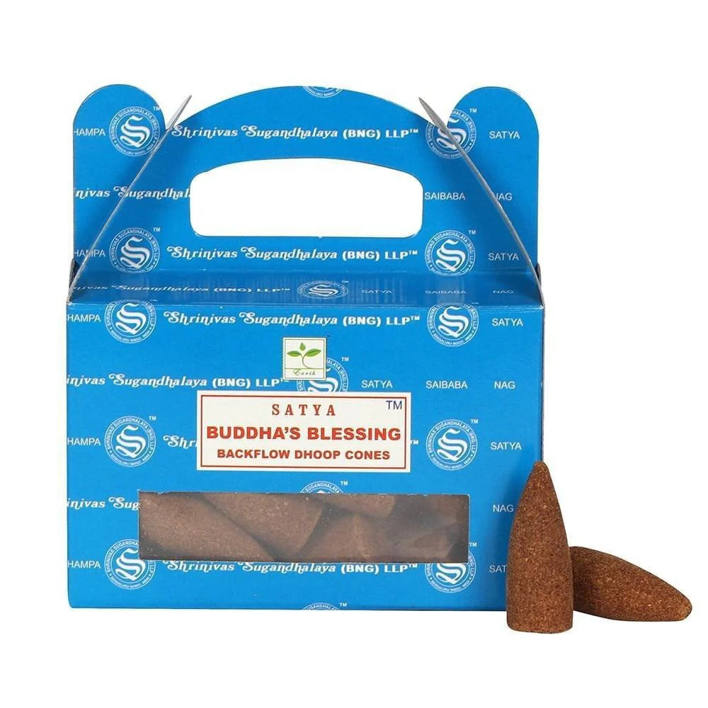 Buddha's Blessings Backflow Incense Cones - 24 Pack Dhoop for Waterfall Burners