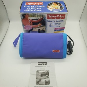 Vtg FISHER PRICE Bottle & Wipes Warmer Travel Bag Plugs into Car Lighter SafeFit