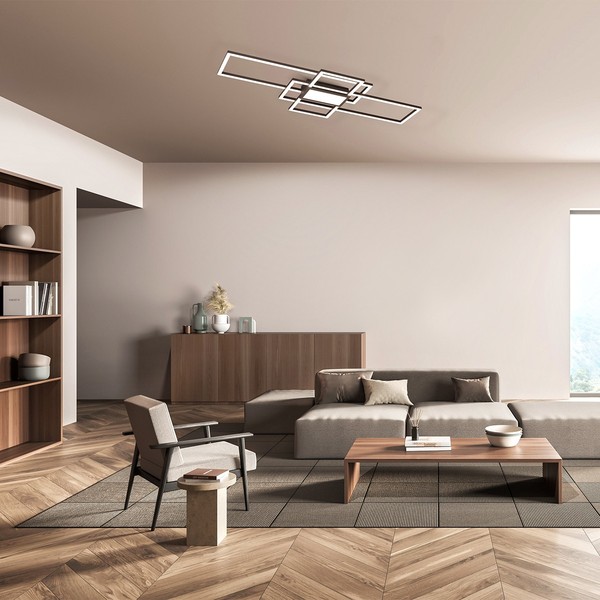 Deckenlampe Deckenleuchte Schwarz Fernbedienung Led Leuchte Lampe-image