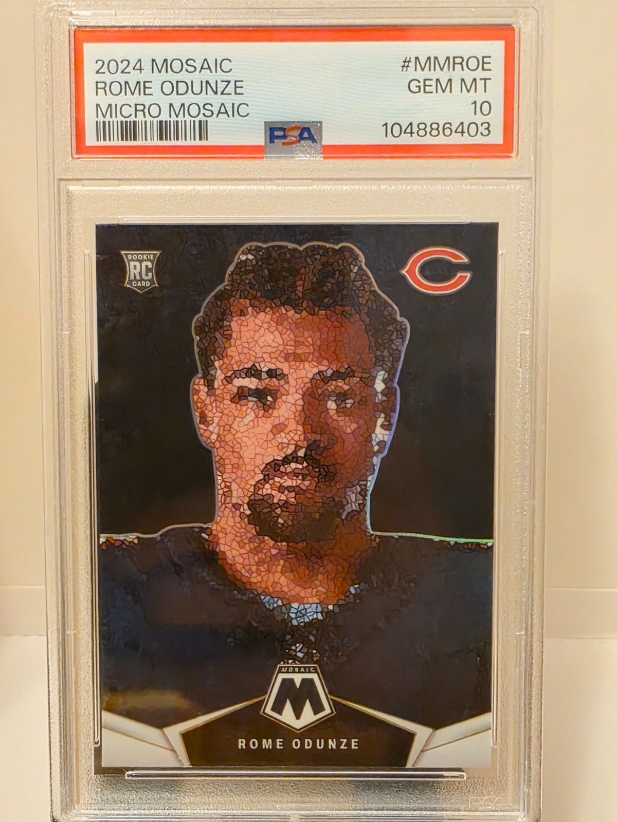 2024 Mosaic Rome Odunze Micro Mosaic PSA 10 SSP Case Hit #MM-ROE Rookie RC Bears