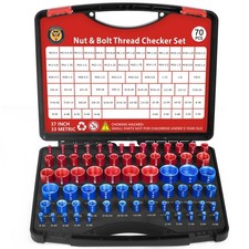 70 Pcs Thread Checker Nut and Bolt Thread Checker Set with 37 Inch and 33 Metric
