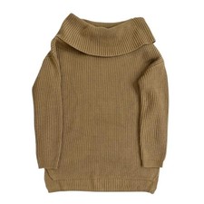 Wishlist Tan off the shoulder chunky knit sweater dress