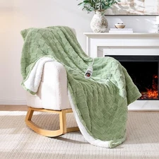 Heated Throw Blanket 50"x60" - 9-Level Fast Heating & 1-10H Timer, Fluffy Plu...