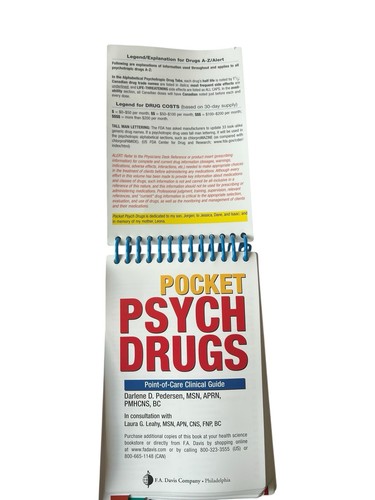 Pocket Psych Drugs : Point-Of-Care Clinical Guide by Darlene D. Pedersen (2009, Spiral) for sale ...