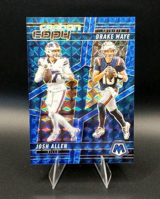 2025 Panini Mosaic Josh Allen / Drake Maye Carbon Copy Blue Mosaic 06/99 #CCO-14