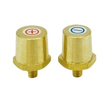 M6 Brass Battery Terminal Charging Posts - Pair  /- Extension Adapter Studs