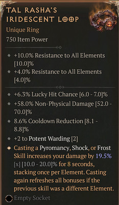 💥 DIABLO 4 💥 SEASON 10💥Ring💥Tal Rasha's Iridescent Loop 19.5% | eBay