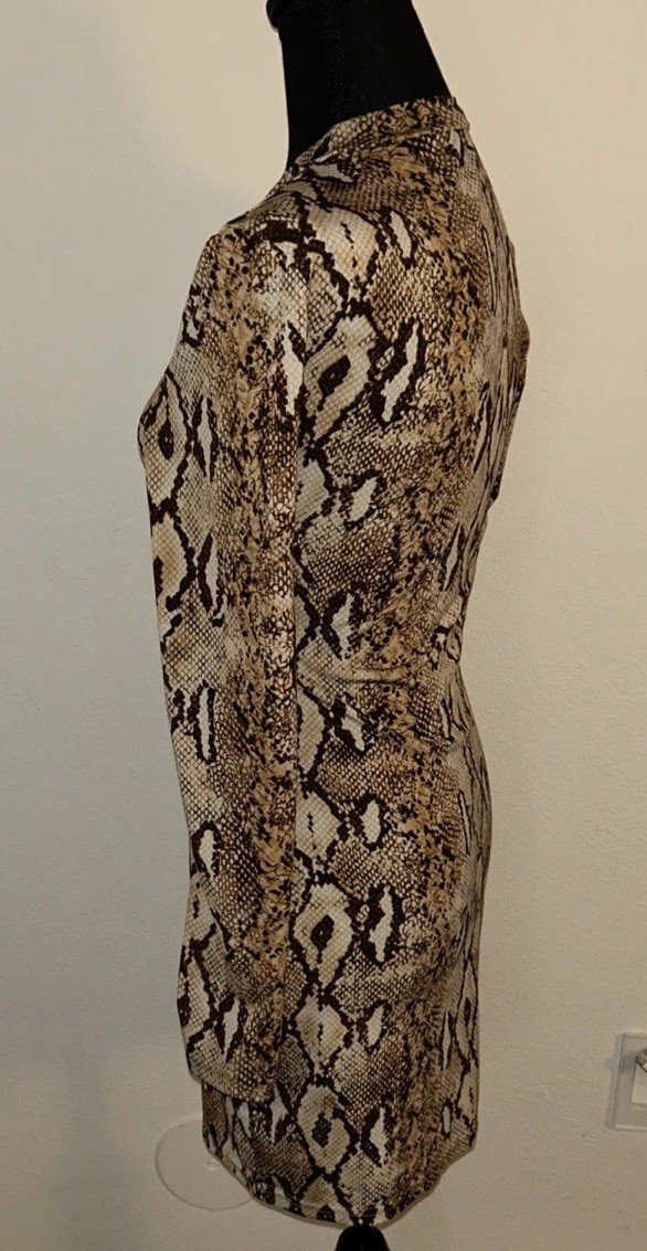 Shein Medium Snake Print Pattern Long Sleeve Mini… - image 5
