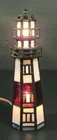 Vtg Stained Glass Lighthouse Tiffany Style Nautical  Beach Night Light Lamp 7.5"