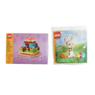 LEGO Birthday Party Cake 40815 Seasonal Birthday & 30717 Cute Easter Bunny New