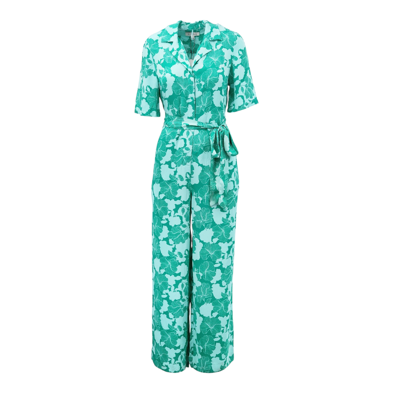 M&S Autograph Green Floral Wide Leg Belted Womens Jumpsuit RRP £79.00