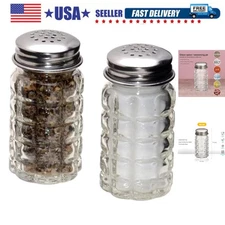 Retro Style Salt and Pepper Shakers with Stainless Tops 2