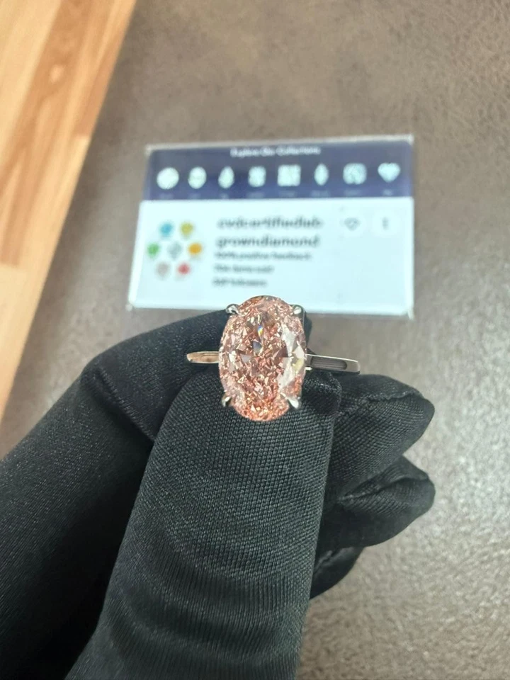 2.50 Oval Lab Grown Diamond For Engagement Ring 14 KT Gold IGI Certified - Image 3 of 4