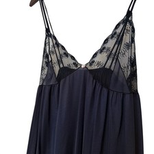Vintage 80s Black Lace Long Maxi Slip Dress