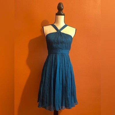 J.  Crew Halter Sinclair Silk Chiffon Bridesmaid Dress Womens Size 2