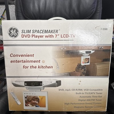 UNOPENED/Brand New GE Slim Spacemaker White Radio DVD CD Player 7'' LCD-TV 7-5500